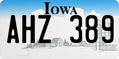 IA license plate AHZ389