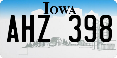 IA license plate AHZ398