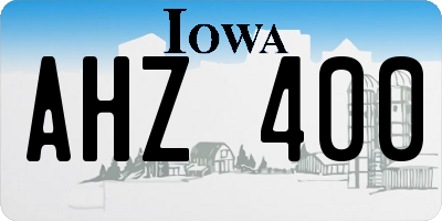 IA license plate AHZ400
