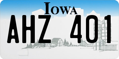 IA license plate AHZ401