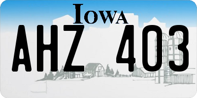 IA license plate AHZ403