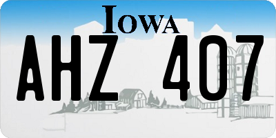 IA license plate AHZ407