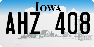 IA license plate AHZ408