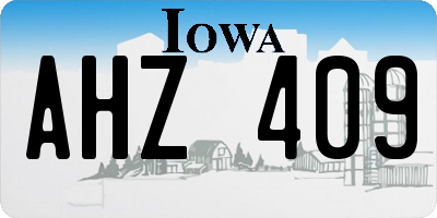 IA license plate AHZ409