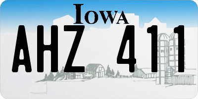 IA license plate AHZ411