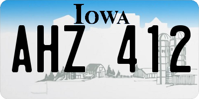 IA license plate AHZ412