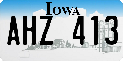 IA license plate AHZ413