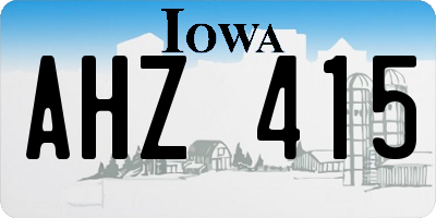 IA license plate AHZ415