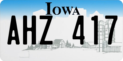 IA license plate AHZ417