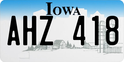IA license plate AHZ418