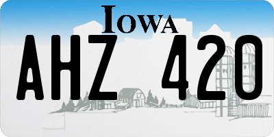 IA license plate AHZ420