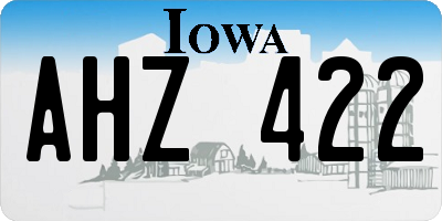 IA license plate AHZ422
