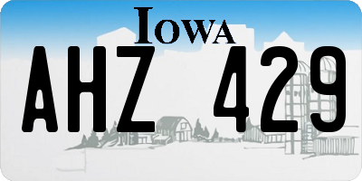 IA license plate AHZ429