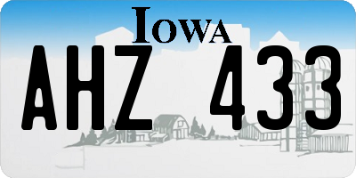 IA license plate AHZ433
