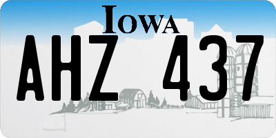 IA license plate AHZ437
