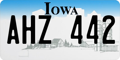 IA license plate AHZ442