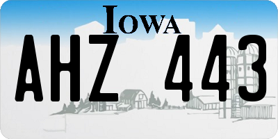 IA license plate AHZ443