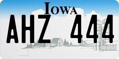 IA license plate AHZ444