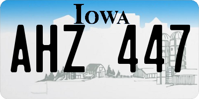 IA license plate AHZ447