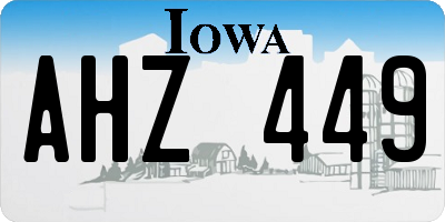 IA license plate AHZ449