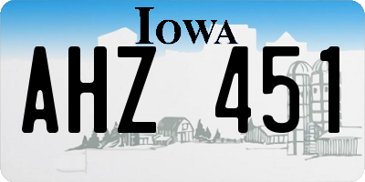 IA license plate AHZ451