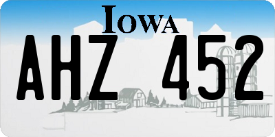 IA license plate AHZ452