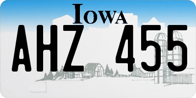 IA license plate AHZ455