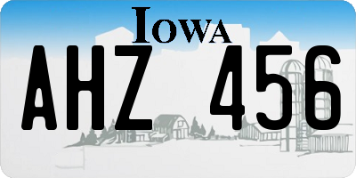 IA license plate AHZ456