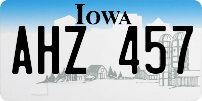 IA license plate AHZ457