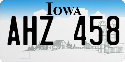 IA license plate AHZ458
