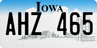 IA license plate AHZ465