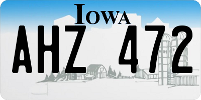 IA license plate AHZ472
