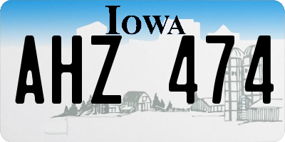 IA license plate AHZ474