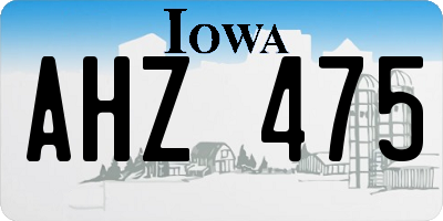 IA license plate AHZ475