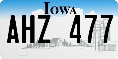 IA license plate AHZ477