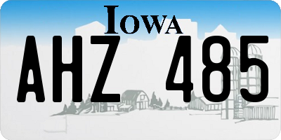 IA license plate AHZ485