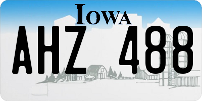 IA license plate AHZ488