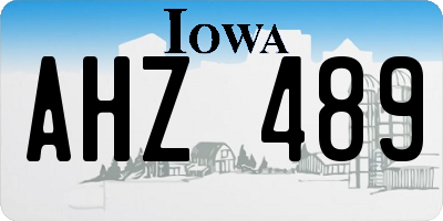 IA license plate AHZ489