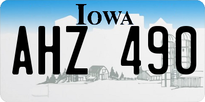 IA license plate AHZ490