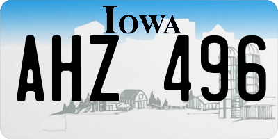 IA license plate AHZ496