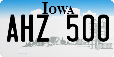 IA license plate AHZ500