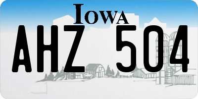 IA license plate AHZ504