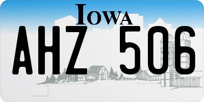 IA license plate AHZ506