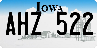 IA license plate AHZ522