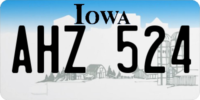 IA license plate AHZ524