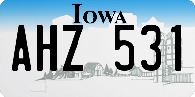 IA license plate AHZ531