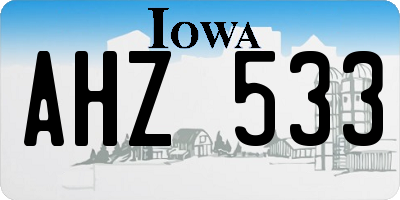 IA license plate AHZ533