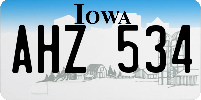 IA license plate AHZ534