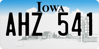 IA license plate AHZ541
