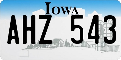 IA license plate AHZ543